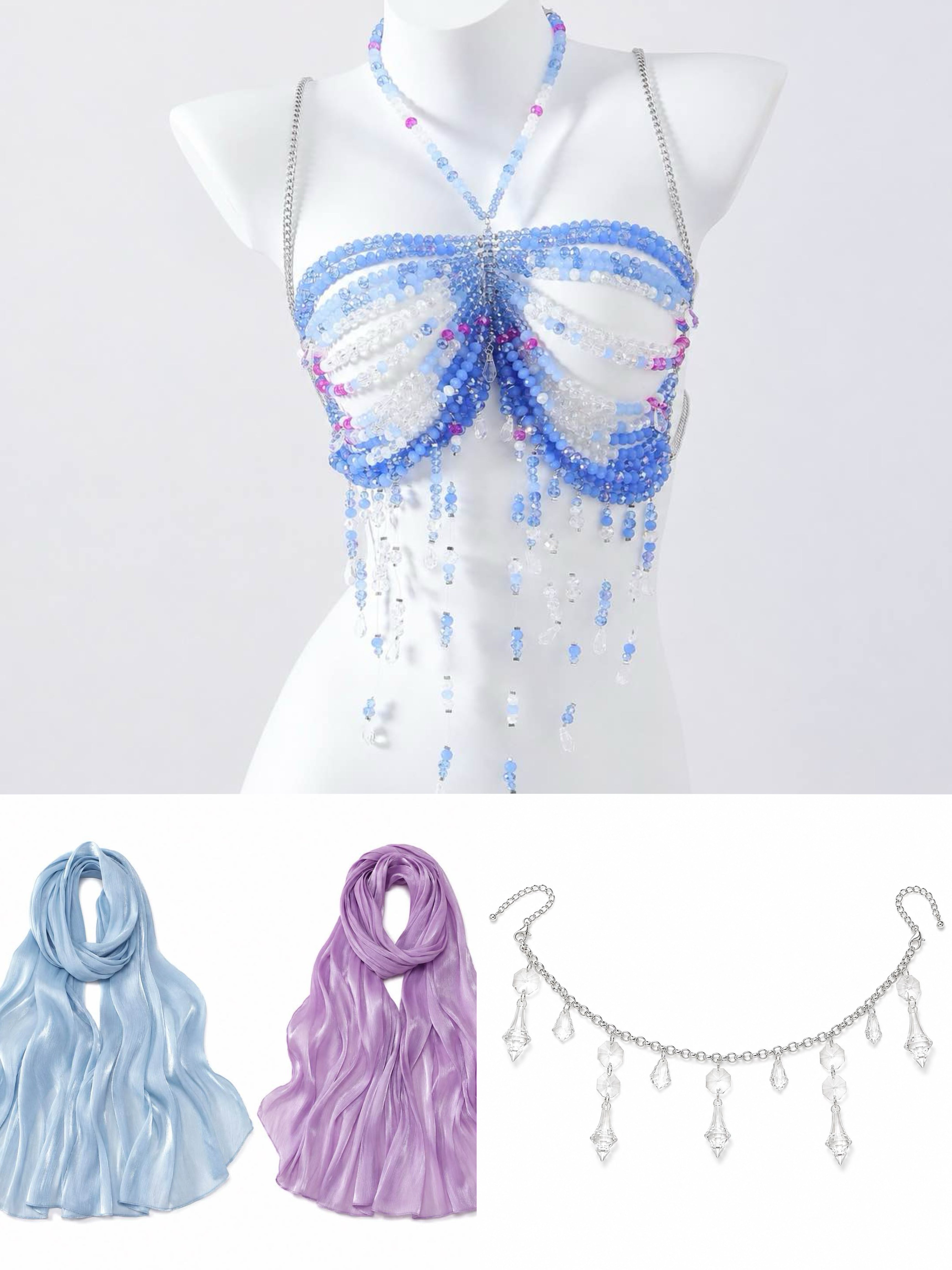CRYSTAL-blue ocean Festival/Party/Rave Bikini Outfit