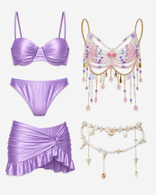 CRYSTAL-purple Festival/Party/Rave Bikini Outfit